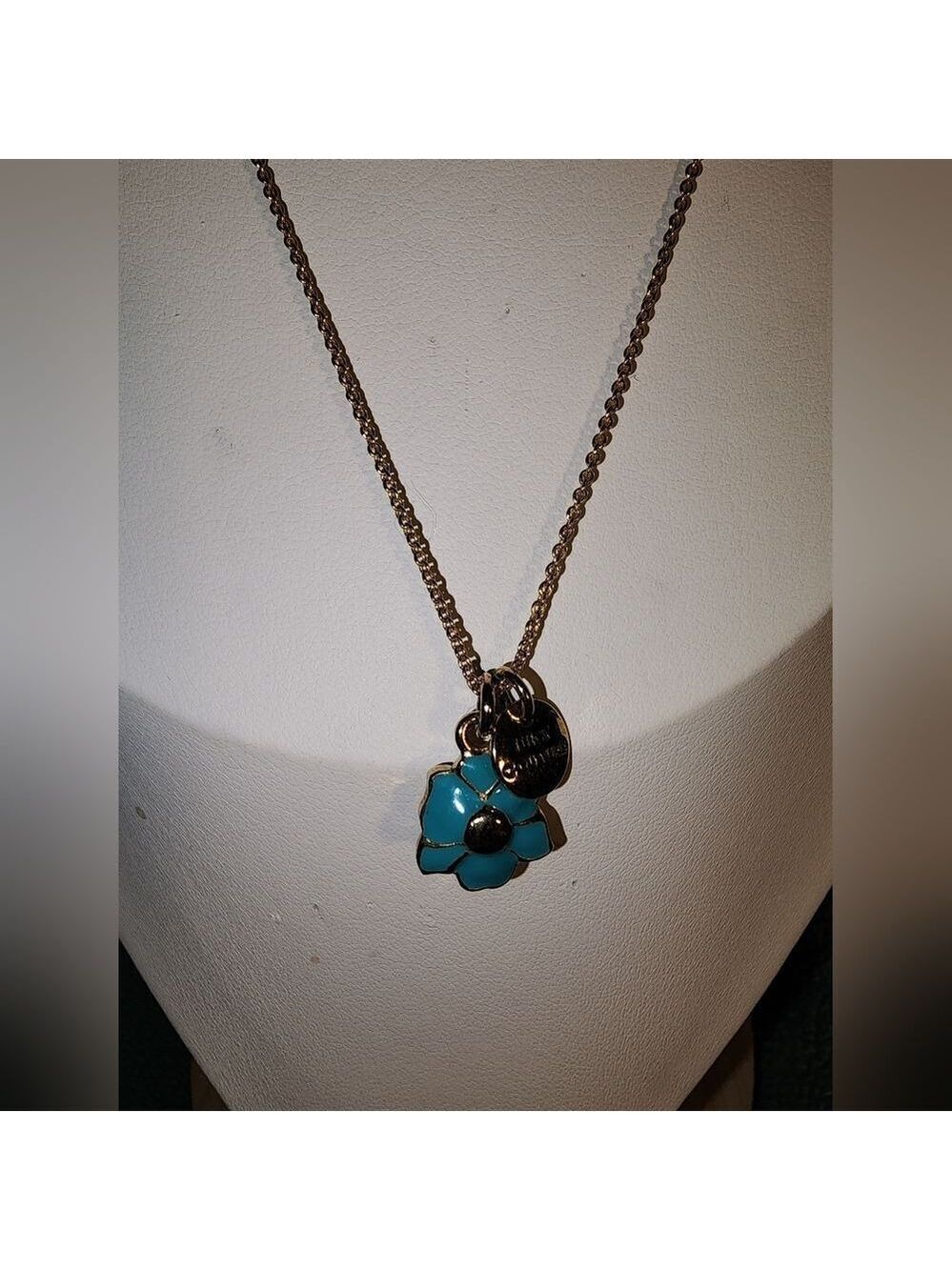 Juicy Couture necklace, blue flower with gemstones 18"+4" - Picture 2 of 5